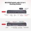 AV Access 8K KVM Switch 2 Monitors 2 Computers for Laptop & Desktop, 100W USB-C Charge for Laptop, Ethernet, Docking Station Dual Monitor 8K@60Hz/4K@165Hz, 4xUSB 3.2, Audio, SD, Wired Remote Control view 2