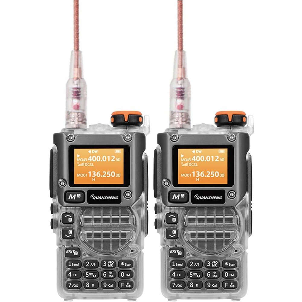 UV-K6 UV-K5(8) Ham Radio Long Range Walkie Talkies AM FM Dual Band Transceiver Two Way Radio NOAA Weather Type C Charge Handheld Radio (2 Pack)