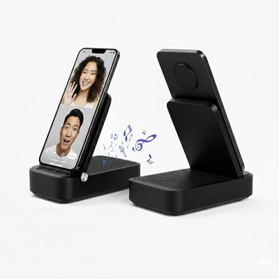 Birthday Gifts for Men,Phone Stand with Wireless Bluetooth Speaker for Home Outdoors,HD Surround Sound Speaker Anti-Slip Base with iPhone/Samsung/iPad for Men Boyfriend2 PCS