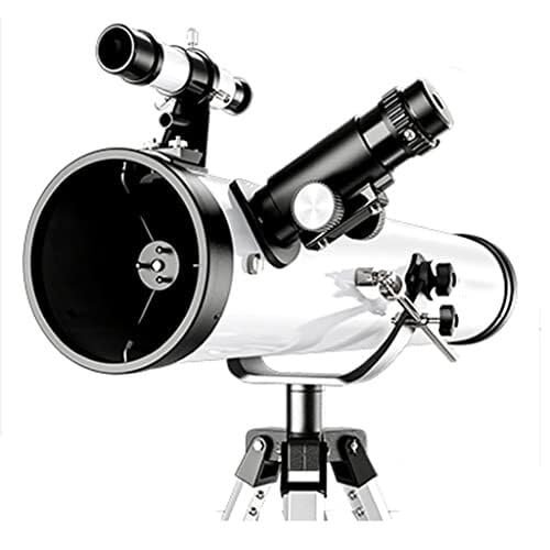 114mm Portable Astronomy Telescope for Kids & Beginners, Easy to Mount, 700mm Focal Length, Ideal for Stargazing & Moon Viewing (White,Round)
