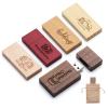 16GB 100Pcs Personalized Wood USB 2.0 Flash Drive, Custom Rectangle Thumb Drive with Linen Bag, Engraved USB Stick Bulk, Engraving/Printing Your Logo & Text for School/Graduation/Company/Photography view 1