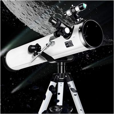 114mm Astronomical Telescope for Beginners, Portable 700mm Focal Length Telescope for Kids and Adults with Aluminum Tripod  Ideal Stargazing & Moon Observation(Package 3)