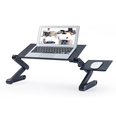 Adjustable Aluminum Laptop Desk for Bed Table Portable Notebook Stand Tray Sofa Bed (Color : Blue) (D)