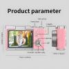 4K Foldable Screen Student Camera, Include Charging Cable, Manual, Card Reader, Memory Card, Hanging Rope with 32g Card+Card Reader+Converter (Brown - Flip Screen) view 3