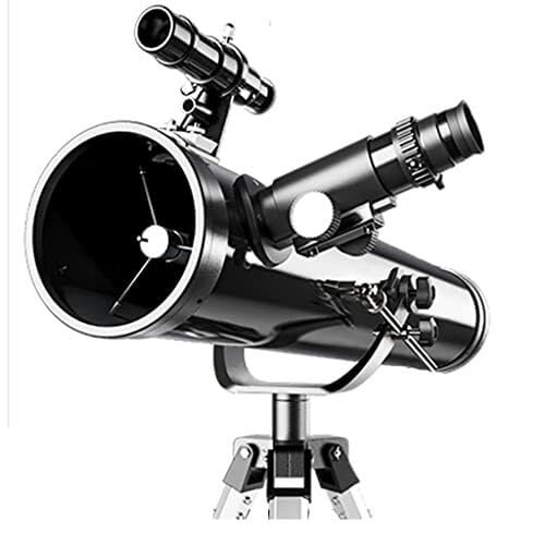 114mm Portable Astronomy Telescope for Kids & Beginners, Easy to Mount, 700mm Focal Length, Ideal for Stargazing & Moon Viewing (Black,3 Piece)