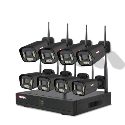 8 Channel WiFi Security Camera System, 8X 3MP Plug-in Wired Outdoor Indoor Cameras, H.265 NVR Camera System with 2-Way Audio, Face/Motion Detection, Color Night Vision, Dual Alarms, Smart Playback