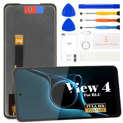 for BLU View 4 LCD Display for BLU View 4 Screen Replacemet for BLU View 4 B135DL Touch Screen Digitizer Display Assembly Repair Kits Without Frame(Black) 6.1"