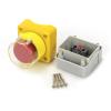 Red Sign Push Button Switch Mushroom Head Emergency Stop Button 10A Plastic Shell with Protection Cover view 3