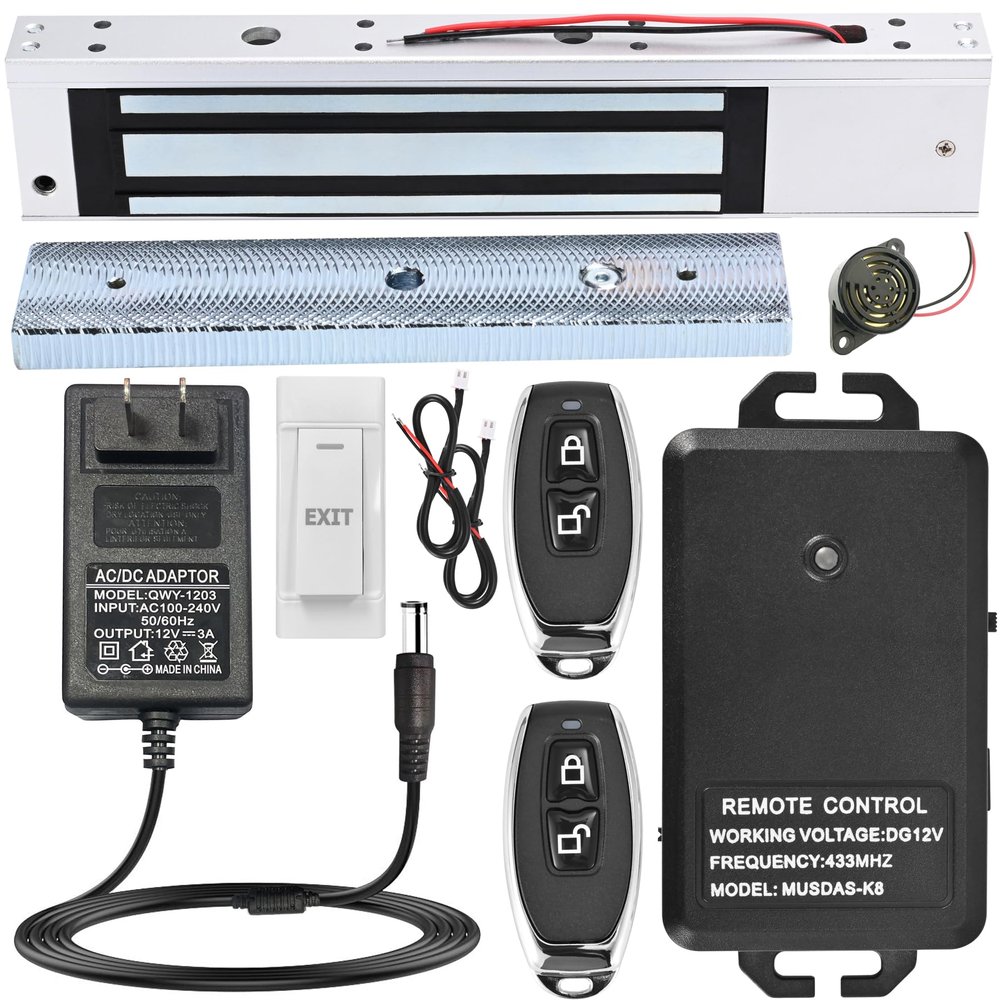 Access Control System with Remote Control  600lbs Magnetic Door Lock Kit, 12V Fail Safe NC Mode, Secure & Easy DIY Installation for Smart Home Entry (K8-600LBS Remote Control Lock Kit)