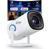 Built-in Officially-Licensed Apps & 500 ANSI Lumens & Full AutomaticBoldEver 2026 Upgraded Mini Smart Projector with WiFi 6 and Bluetooth, 270 Adjustable Stand, Movie Projector Indoors Outdoors view 1