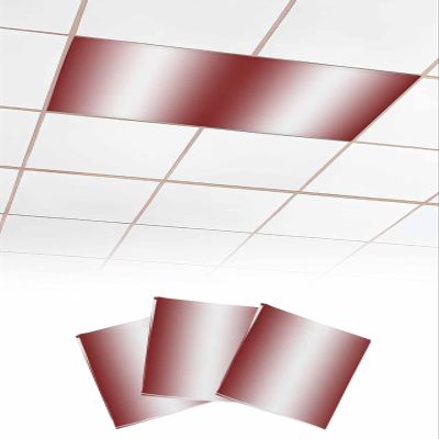 3 PCS Fluorescent Light Covers - Modern Abstract Red Gradient Art Magnetic Light Filters for Ceiling Light,Farm Color Stripe Texture Light Shade Panel for Office Classroom Home Decor,4 x 2 Feet