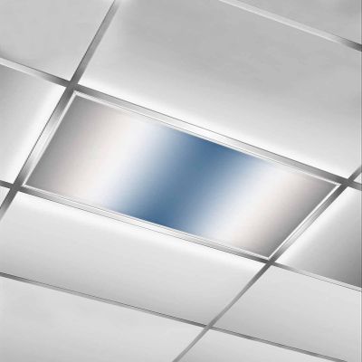 1 PCS Fluorescent Light Covers - Abstract Blue Gray Color Ombre Magnetic Light Filters for Ceiling Light,Minimalist Stripe Texture Light Shade Panel for Office Classroom Home Decor,4 x 2 Feet