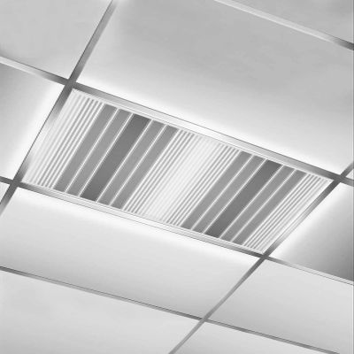 1 PCS Fluorescent Light Covers - Abstract Grey Gradient Stripe Magnetic Light Filters for Ceiling Light,Watercolor Farmhouse Lines Light Shade Panel for Office Classroom Home Decor,4 x 2 Feet