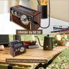 Portable AM FM Radios, Retro Radios with High-Powered Speakers, Support USB Power and Solar Panels Charging.Bluetooth TF Card (Rose Gold) view 2