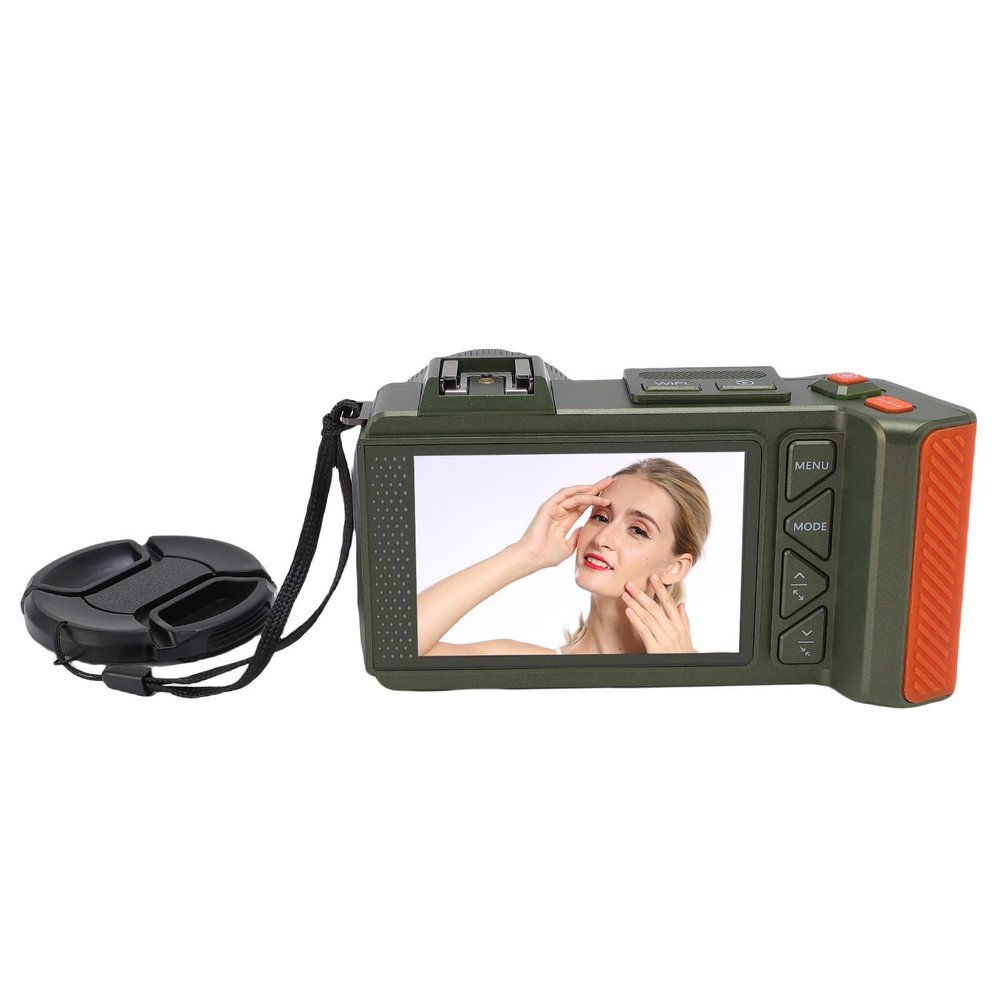 Camcorder Video Camera, 4K 70MP 50X Digital Zoom Auto Focus F1.8 DSLR Vlogging Camera, WiFi, 2 Screen Front Back, Hot Shoe, Support up to 512GB (Green)