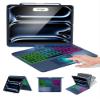 Baisla Case with Keyboard for iPad Pro 13-inch(M5/M4), iPad Air 13-inch(M4/M3/M2) & iPad Pro 12.9", Trackpad, 360 Rotatable, Rainbow Backlit Wireless Protective Case with Pencil Holder - Blue view 1