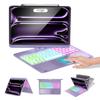 Baisla Case with Keyboard for iPad Pro 13-inch(M5/M4), iPad Air 13-inch(M4/M3/M2) & iPad Pro 12.9", Trackpad, 360 Rotatable, Rainbow Backlit Wireless Protective Case with Pencil Holder - Purple view 1