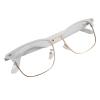 ASHATA Smart Glasses with Bluetooth Speaker for Men & Women, Wireless Bluetooth Glasses Built in Mic for Music & Call, White and Gold view 1