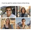 ASHATA Smart Glasses with Bluetooth Speaker for Men & Women, Wireless Bluetooth Glasses Built in Mic for Music & Call, White and Gold view 4