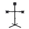 ERoomQ TV Stand Floor Triple Monitor Mount for 14-27 Inch TVs, Heavy-Duty Fully Adjustable Arms with Max 100x100mm, Holds 3 Screens view 1