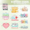 10pcs Funny Social Worker Sticker Sheet, Appreciation Gift for Women, Mental Health Office Decor, Case Manager Vinyl Decals, Therapist Supplies for Laptop, Water Bottle, Waterproof, UV-Resistant view 2