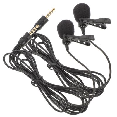 KAILIKETIY 2pcs Lavalier Microphone 3.5mm Clip-on Mic for Video Recording Interviews and Live Streaming High Sensitivity Easy Attachment for Computer and Camera