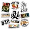 10pcs Dad Sticker Sheet, Funny and Heartwarming Vinyl Decals for Fathers, Dads, Father's Day, Waterproof, UV-Resistant, for Laptop, Water Bottle, Journal, Notebook, Toolbox, Phone Case view 1