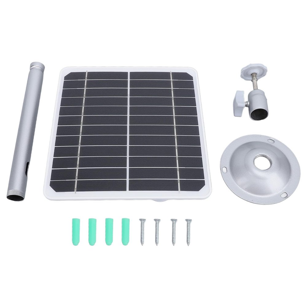 20W 5V Camera Solar Panel, High Efficiency Monocrystalline Panel with IP68 Design, Adjustable Bracket for Easy Installation, Cable for Flexible Use, Compatible