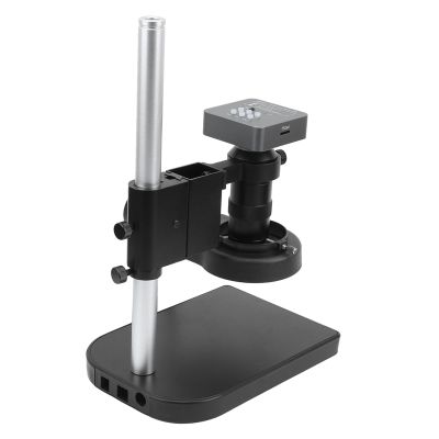 48MP 2K Microscope Camera with USB2.0 for PCB Welding Observing Large Objects LEDs Light 130X Zoom C Mount Lens (US Plug)