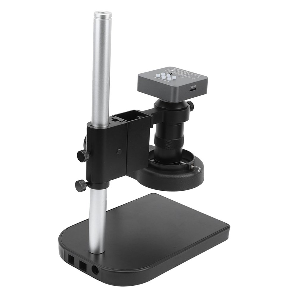 48MP 2K Microscope Camera with USB2.0 for PCB Welding Observing Large Objects LEDs Light 130X Zoom C Mount Lens (US Plug)