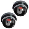 Fake Camera Security Dummy with Red Flashing LED Light - Realistic Indoor/Outdoor CCTV Dome Surveillance Deterrent (2-Pack) view 1