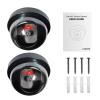 Fake Camera Security Dummy with Red Flashing LED Light - Realistic Indoor/Outdoor CCTV Dome Surveillance Deterrent (2-Pack) view 3