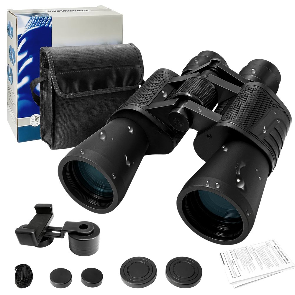 20x50 Binoculars for Adults with Phone Adapter - 20X Professional Binoculars for Bird Watching, Hunting, Concerts, Travel & Outdoor, Waterproof & Fogproof, Includes Carrying Bag