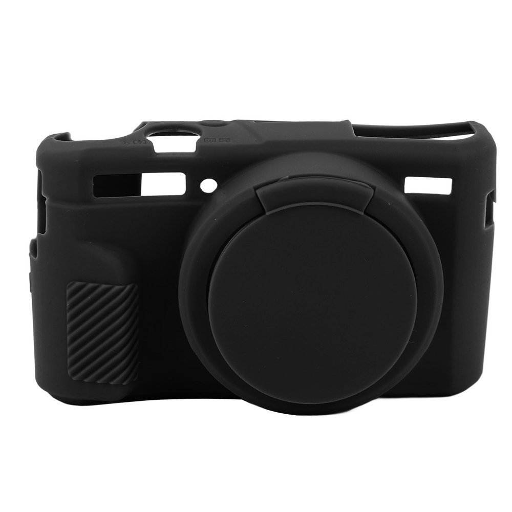 Akozon Camera Silicone Case with Lens Cover Soft Protective Skin for G7X2 Mirrorless Camera (Black)