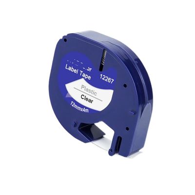12mm LT Tape Compatible with 91201 91202 91203 91204 91205 for LT-100H QX-50 XM Label Printer(Black on Clear)