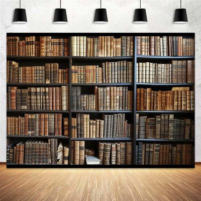 10x8ft Bookshelf Backdrop Vintage Library Old Books Wall Art Photography Background Magic Backdrops Banner Photo Booth Prop Decorations Wall Decor Aesthetic