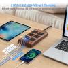 TOPREK Surge Protector Power Strip (2100J), 6 Widely-Spaced Outlets with 2 USB-C & 2 USB-A, 6.5 FT Extension Cord with Ultra-Thin Flat Plug, Wood Finish Power Strip with USB for Home, Office view 3