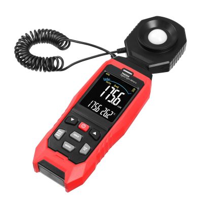 LCD Digital Illuminance Meter TA632A Handheld Illuminance Meter 0-200000 Lux Light Meter Digital Illuminator Handheld Ambient Temperature Measuring Instrument