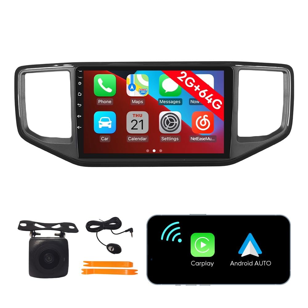 [2G 64G] Android Car Stereo FM Radio Carplay Android Auto 9" Touchscreen Headunit Media Player with Backup Camera for VW Amarok 2017 2018 2019 2020 2021