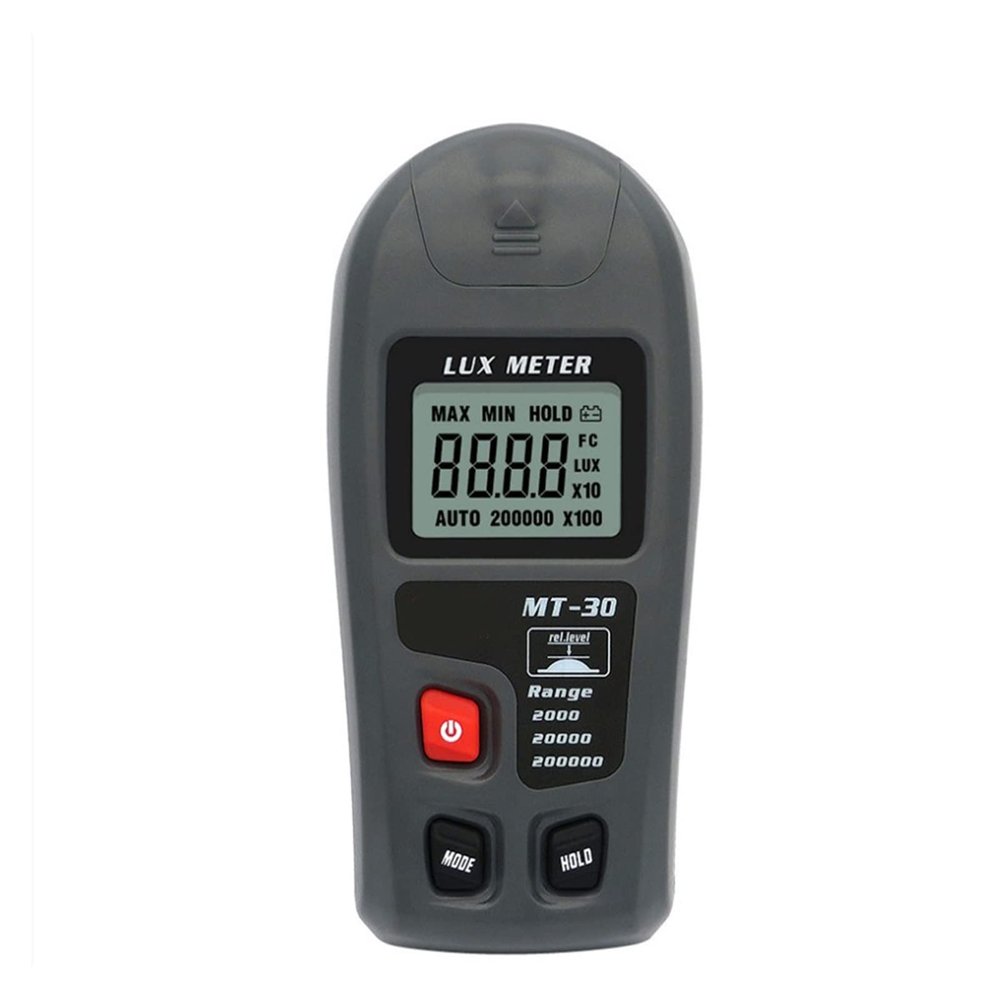 Light Meter 0~200,000lux Range Light Meter Pocket Design Light Meter Lux/fc Light Meter Tester Environmental Test Gray