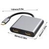 2/4 in 1 USB C Docking Station Two 4K 60Hz 30Hz Adapter with USB3.0 Hubs for Laptop view 3