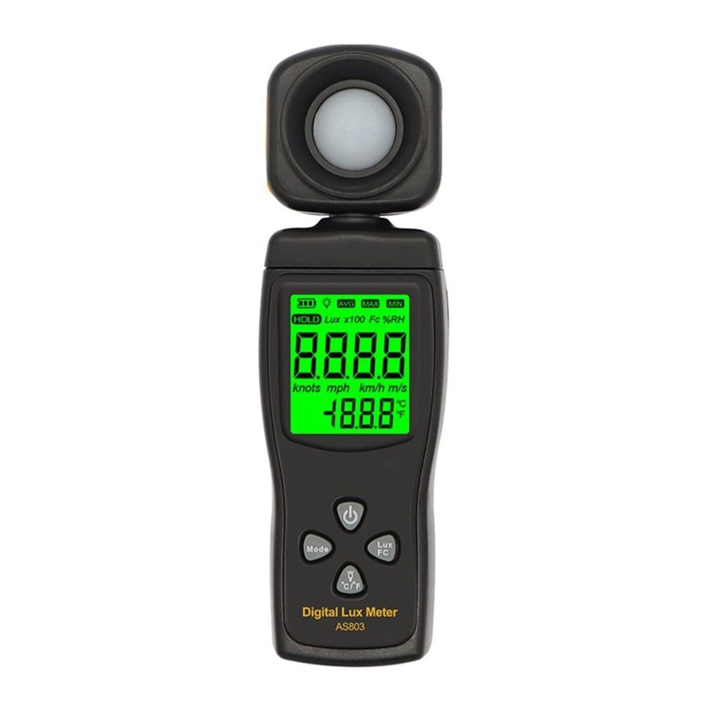 Light Meter 0~200000lux Range Light Meter Pocket Design Light Meter Lux/Fc Light Meter Tester Environmental Test Gray Handheld Solar Power Tester