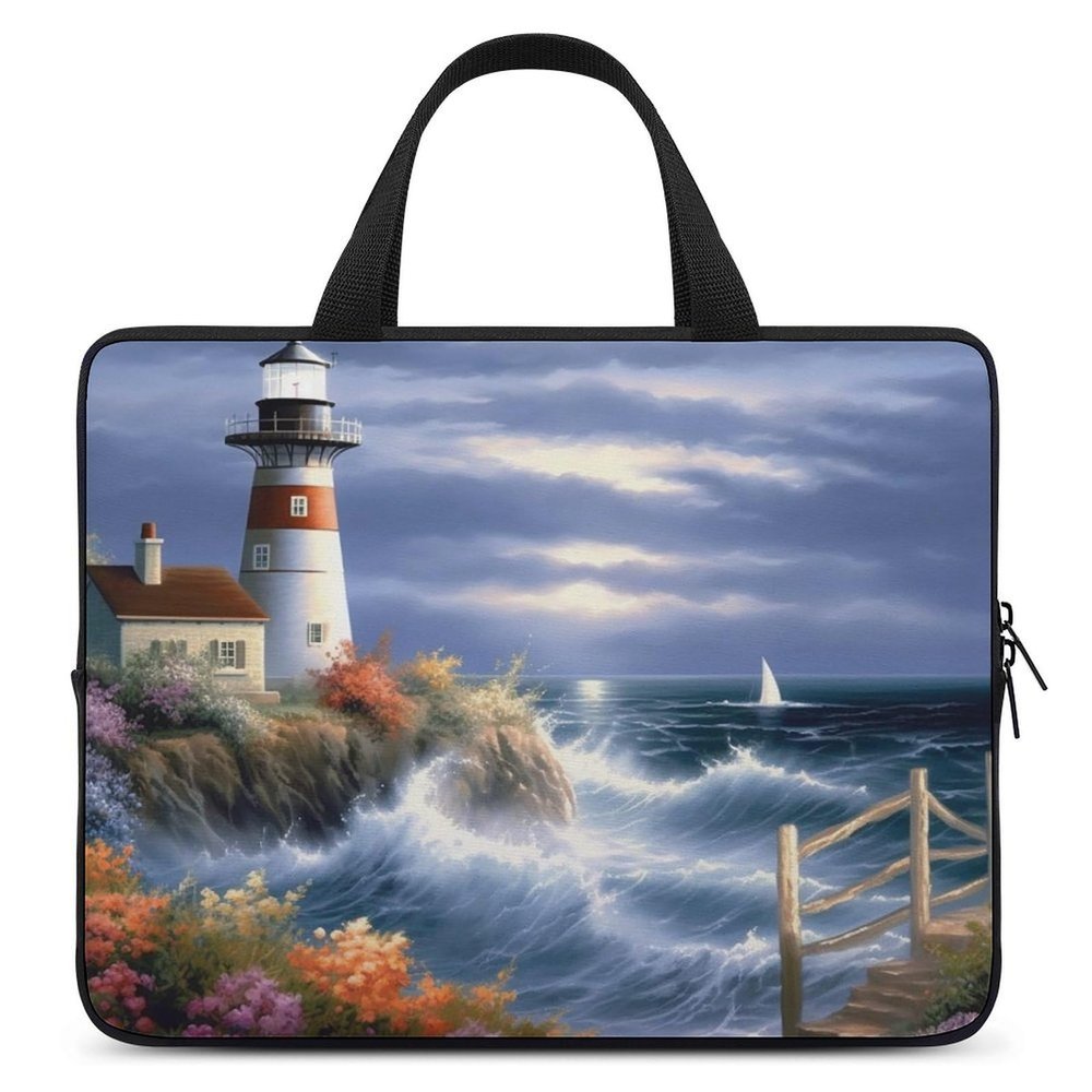 Laptop Case Waterproof Portable Case, Lighthouse Diamond Painting Printed Laptop Bag for Lenovo, HP, Dell, Asus Laptops, Great Gift for Men and Women