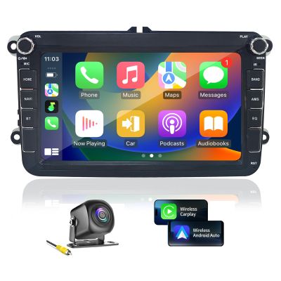 Car Radio for VW Volkswagen Seat Golf Passat Jetta Beetle Tiguan Touran EOS 8" Touchscreen CarPlay Upgrade Bluetooth Stereo with Android Auto GPS Navigation WiFi FM Backup Camera