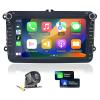 Car Radio for VW Volkswagen Seat Golf Passat Jetta Beetle Tiguan Touran EOS 8" Touchscreen CarPlay Upgrade Bluetooth Stereo with Android Auto GPS Navigation WiFi FM Backup Camera view 1