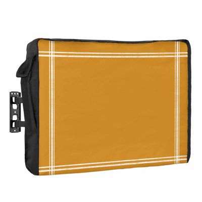 Big buy store Outdoor TV Cover 65 Inch Solid Color TV Enclosure Dark Yellow TV Covers for Outside TV Display Screen Protector with Remote Control Pocket Home Decor