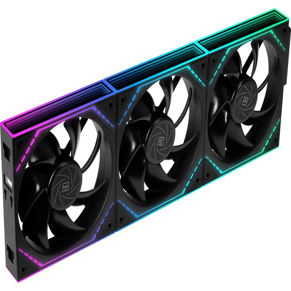 Thermalright TL-M12Q X3 120mm PC Case Fans, 2000RPM High Airflow, ARGB Daisy-Chain, Infinity-Mirror Lighting, 3-Pack