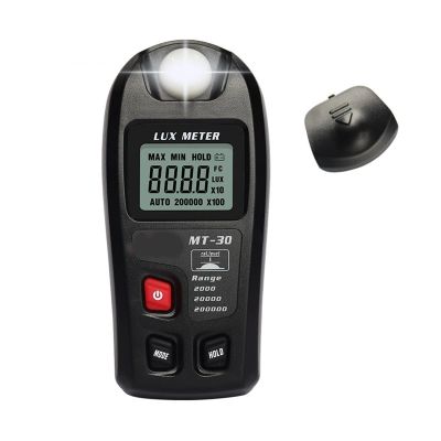 Photometer Tester Environmental Test Light Meter 0~200,000lux Range Pocket Design Light Meter Digital Illuminator Handheld Ambient Temperature Meter