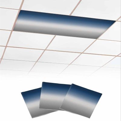 TvonTa Tey Fluorescent Light Covers for Drop Ceiling Abstract Blue Gray Gradient Texture Magnetic Light Filters, Ombre Minimalism Ceiling Shade Filters for Home Classroom Office,2x4 ft,3Packs