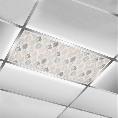 TvonTa Tey Fluorescent Light Covers for Drop Ceiling Watercolor Farm Leaf Texture Vintage Magnetic Light Filters, Rustic Plant on Linen Ceiling Shade Filters for Home Classroom Office,2x4 ft,1Pack